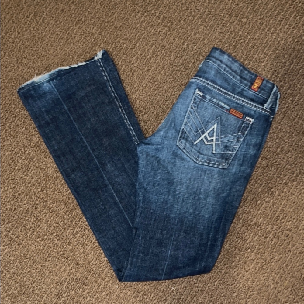 7 For All Mankind Blue Boot Cut Jeans